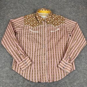 Twenty X Ultra Wrangler Pearl Snap Shirt Long Sleeve Cotton Womens Large L